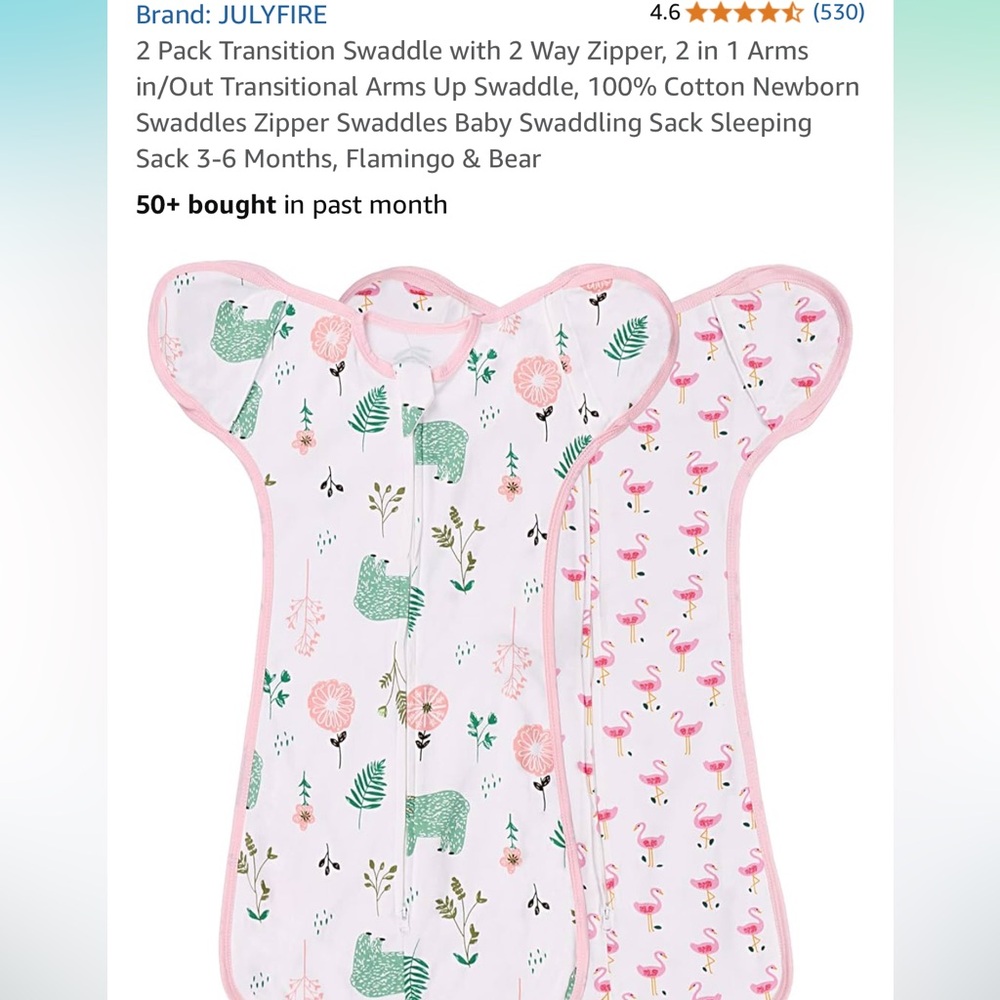 Baby Swaddle Set with Animal and Flamingo Prints